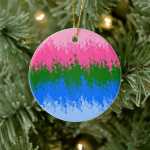 Golvende Trippy Abstract Omniromantische Pride Vla Keramisch Ornament