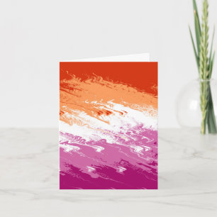 Golvende Trippy Groovy Abstract Lesbische Pride Vl Kaart