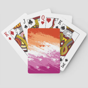 Golvende Trippy Groovy Abstract Lesbische Pride Vl Pokerkaarten