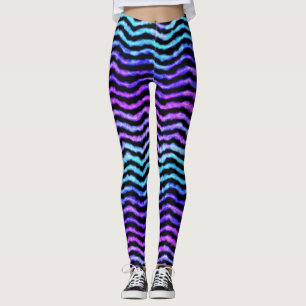 golvende waterverf - cyaan en paarse: leggings