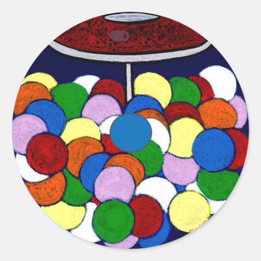 Gom Ball-machine Ronde Sticker (Voorkant)