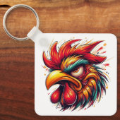 "Gomer Rooster" Double Sided Aluminum Keychain (Voorkant)