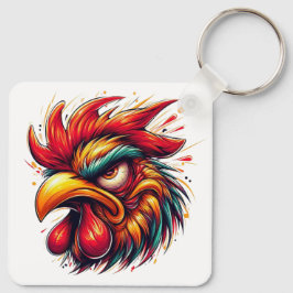"Gomer Rooster" Double Sided Aluminum Keychain