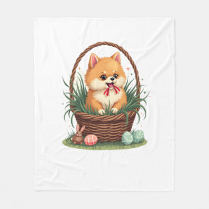 Gomi's Pasen Rommel Vintage Cute Pasen Hond Vector Fleece Deken
