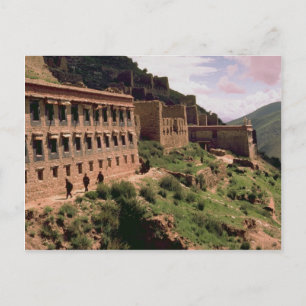 Gompa-muren en -ramen, Tibet, China Briefkaart