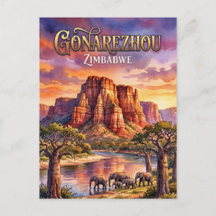 Gonarezhou Nationaal Park Zimbabwe Briefkaart