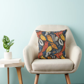 Gond Art - birds Kussen