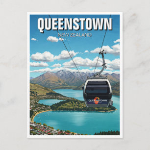 Gondel in Queenstown Nieuw-Zeeland Reizen Briefkaart