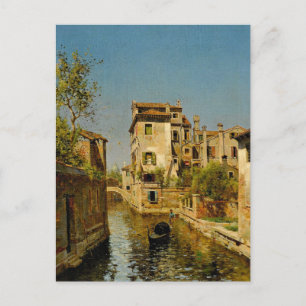 Gondelier op een Venetiaans kanaal Briefkaart