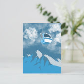 gondelrit | Ski Mountain Winter Schilderij Briefkaart (Staand voorkant)