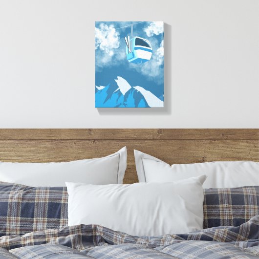 gondelrit | Ski Mountain Winter Schilderij Canvas Afdruk (Insitu (Slaapkamer))