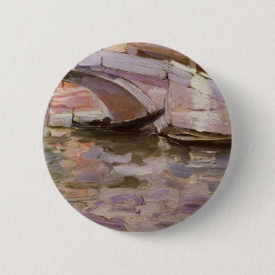 Gondels door John Singer Sargent, Impressionisme K Ronde Button 5,7 Cm