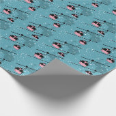 Gondels in een sneeuwstorm cadeaupapier (Hoek)