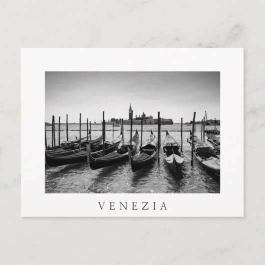 Gondels in Venetië in zwart-wit Briefkaart (Voorkant)