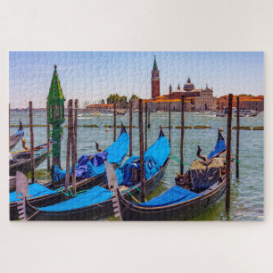 Gondola-boten op het water in Venetië, Italië Legpuzzel