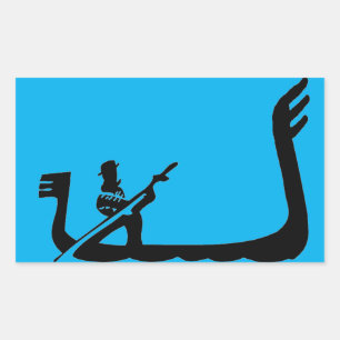 Gondola , Venetië in Blauw Rechthoekige Sticker