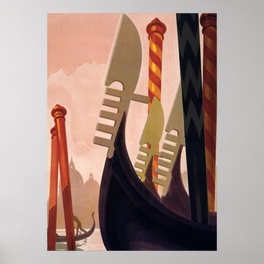Gondolas Canal Venetië Italië Reizen Poster (Voorkant)