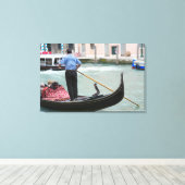 Gondolas in het kanaal van Venetië Canvas Afdruk (Insitu (Houten vloer))