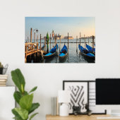 Gondolas in het poster van Venetië (Thuiskantoor)