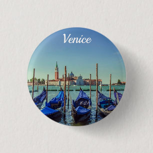 Gondolas in Venetië, Italië Ronde Button 3,2 Cm