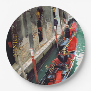Gondolas op een Venetiaans kanaal Papieren Bordje