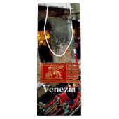 Gondolas op een Venetiaans kanaal Wijn Cadeautas (Achterkant)