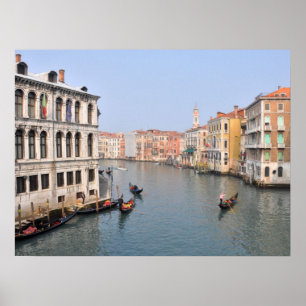 Gondolas op het Grote Kanaal van Venetië, Italië Poster