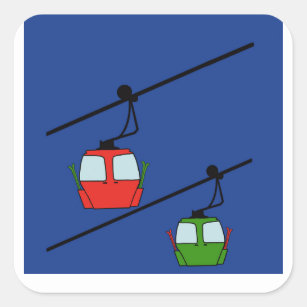 Gondolas rouge et vert sur autocollant arrière - p