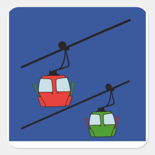 Gondolas rouge et vert sur autocollant arrière - p (Devant)