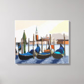 Gondolas Tethered by St Marks Square Venice Canvas Afdruk (Voorkant)