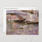Gondolas van John Singer Sargent, Impressionisme A Briefkaart (Voorkant / Achterkant)