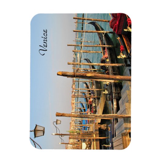 Gondolas, Venetië, Italië, fotografie, Magnet Magneet (Verticaal)