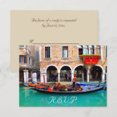 Gondolas vénitiennes - Cartes RSVP (Devant / Derrière)