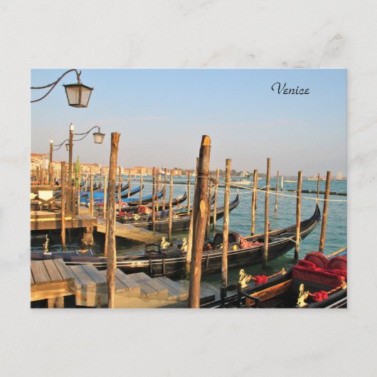Gondoles, Venise, Italie, Photographie, Carte post (Devant)