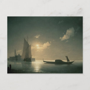 Gondolier bij Zee van Night, 1843 Briefkaart