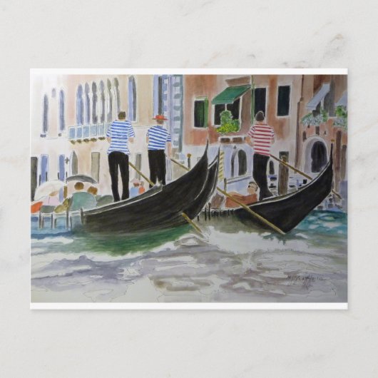 Gondoliers Italië Briefkaart (Voorkant)