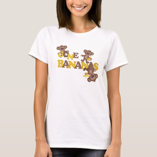 Gone Bananas Monkey cartoon T-shirt (Voorkant)