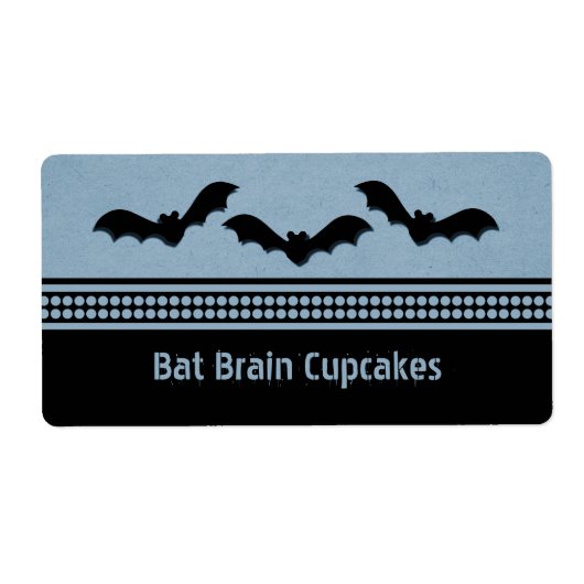 Gone Batty Halloween Étiquettes de cuisson, Bleu c (Devant)