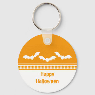 Gone Batty Halloween Sleutelhanger, Oranje & wit Sleutelhanger