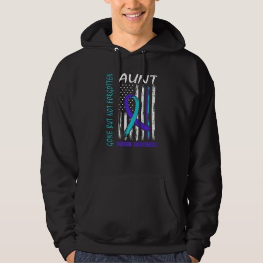 Gone But Not Forgotten Aunt Suicide Awareness Flag Hoodie (Voorkant)