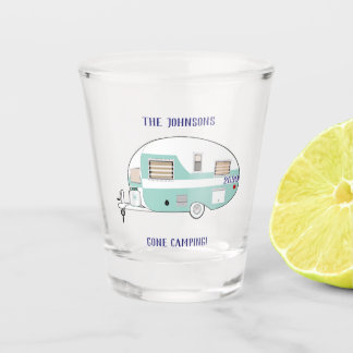 Gone Camping RV Trailer Camper Shot Glass Glas