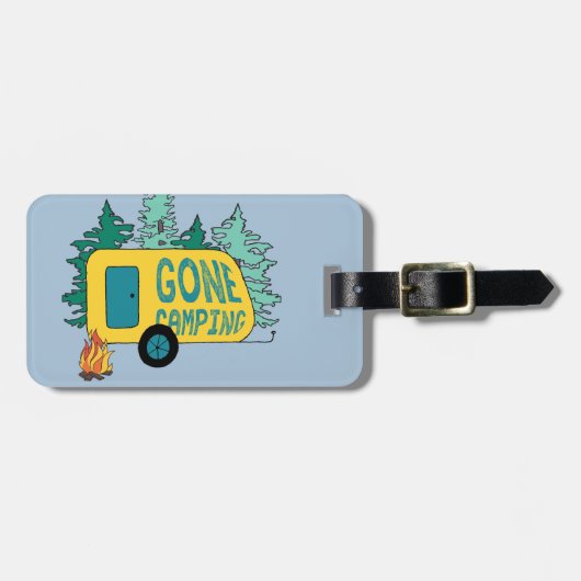 Gone Camping Summer Camp Clipart Happy Trails Camp Bagagelabel (Voorkant horizontaal)