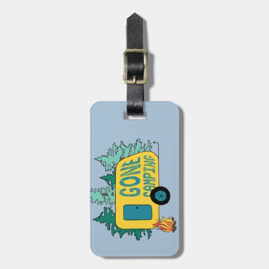 Gone Camping Summer Camp Clipart Happy Trails Camp Bagagelabel (Voorkant verticaal)