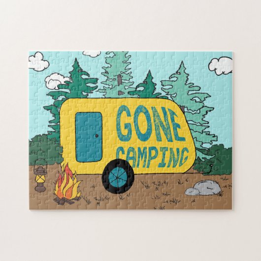 Gone Camping Summer Camp Clipart Happy Trails Camp Legpuzzel (Horizontaal)