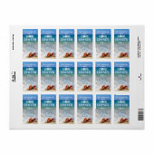 Gone Coastal Beach Wave Shells Foto Moving Etiket (Full Sheet)