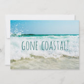 Gone Coastal New Home Wave op het strand Waterverf Aankondiging (Voorkant)