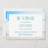 Gone Coastal New Home Wave op het strand Waterverf Aankondiging (Achterkant)