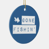 Gone Fishin' (aangepaste kleuren) Keramisch Ornament (Rechts)