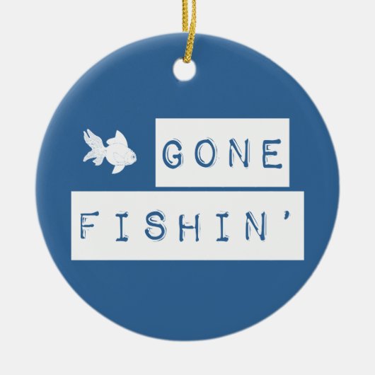 Gone Fishin' (aangepaste kleuren) Keramisch Ornament (Voorkant)