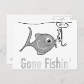 Gone Fishin' Funny Briefkaart (Voorkant / Achterkant)
